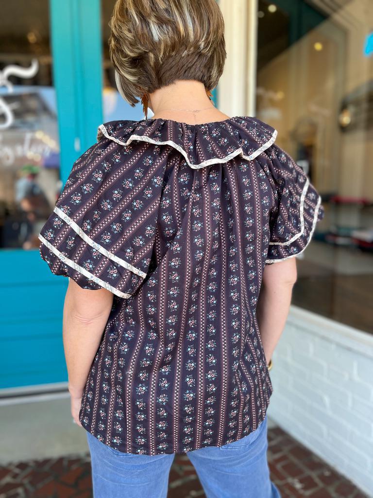 Round Top Ruffle Top