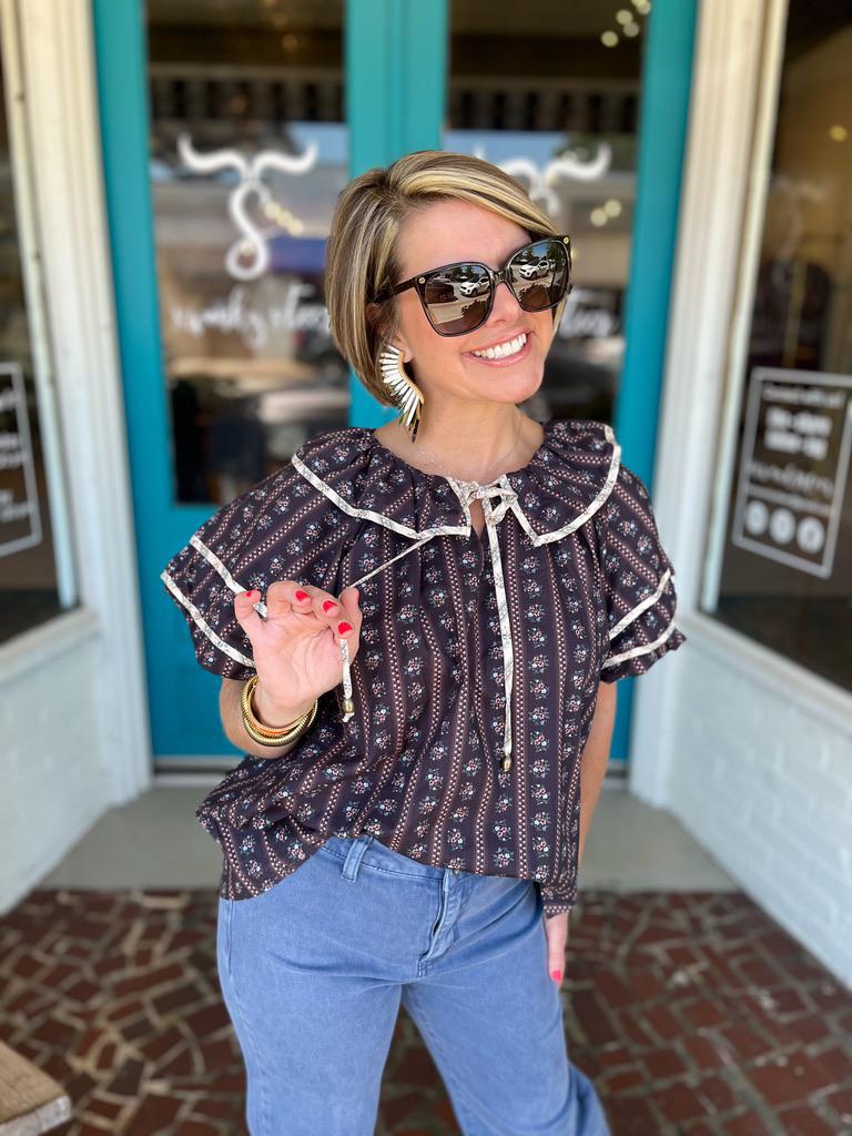 Round Top Ruffle Top