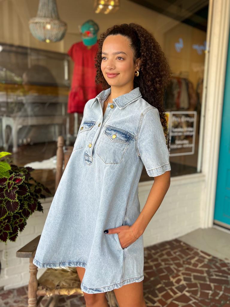 Karlie Swing Jean Denim Dress