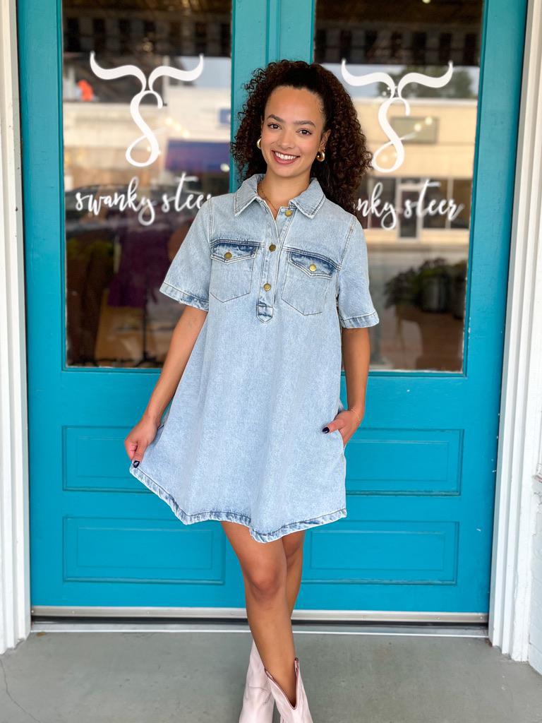 Karlie Swing Jean Denim Dress